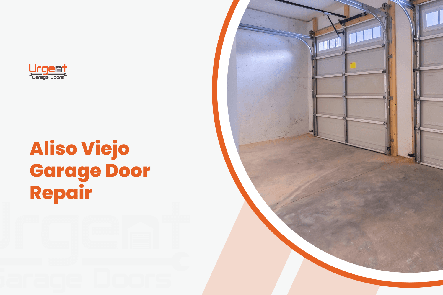 Interior view of an open sectional garage door in an Aliso Viejo tract home