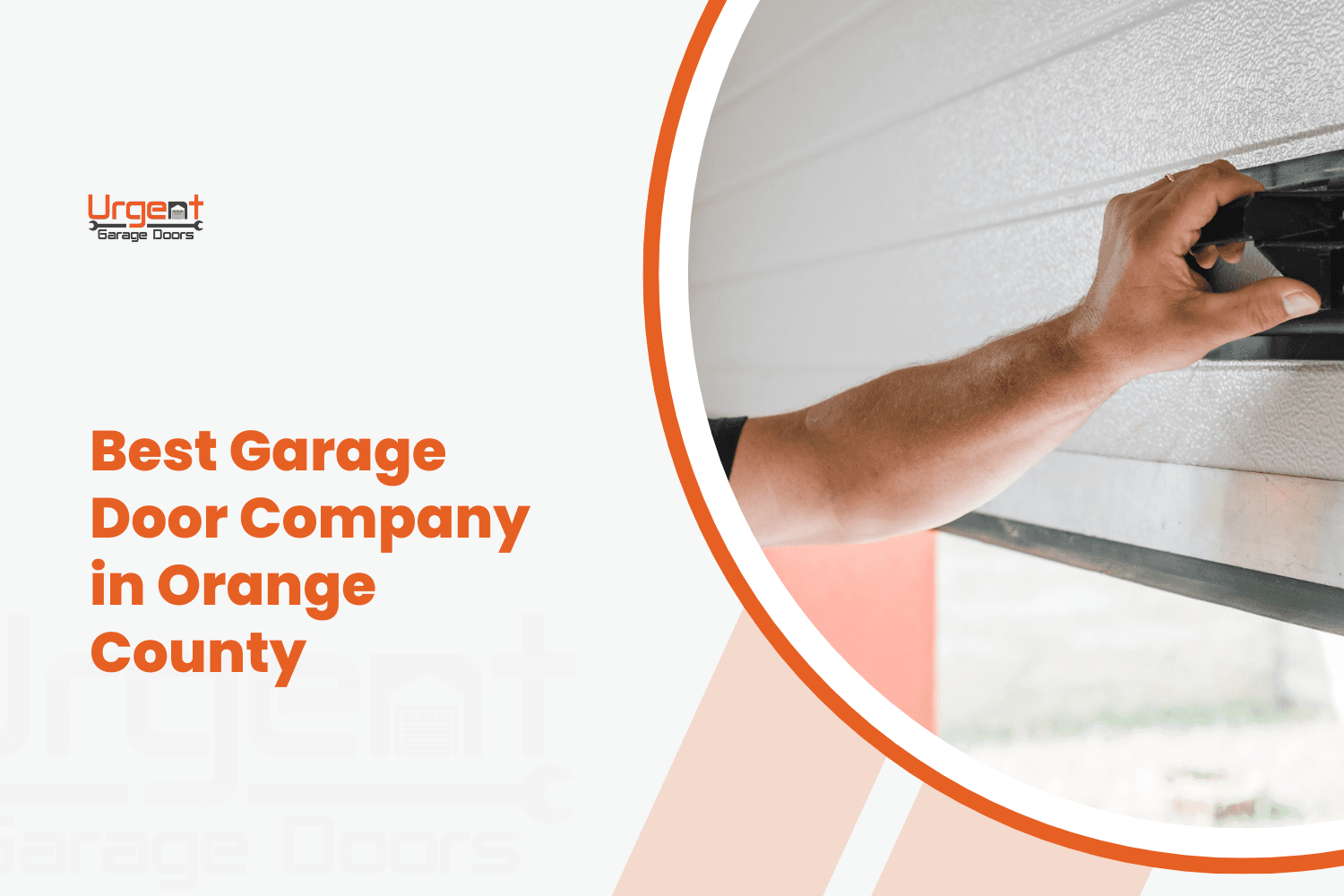 Technician adjusting garage door panel during professional repair service in Orange County