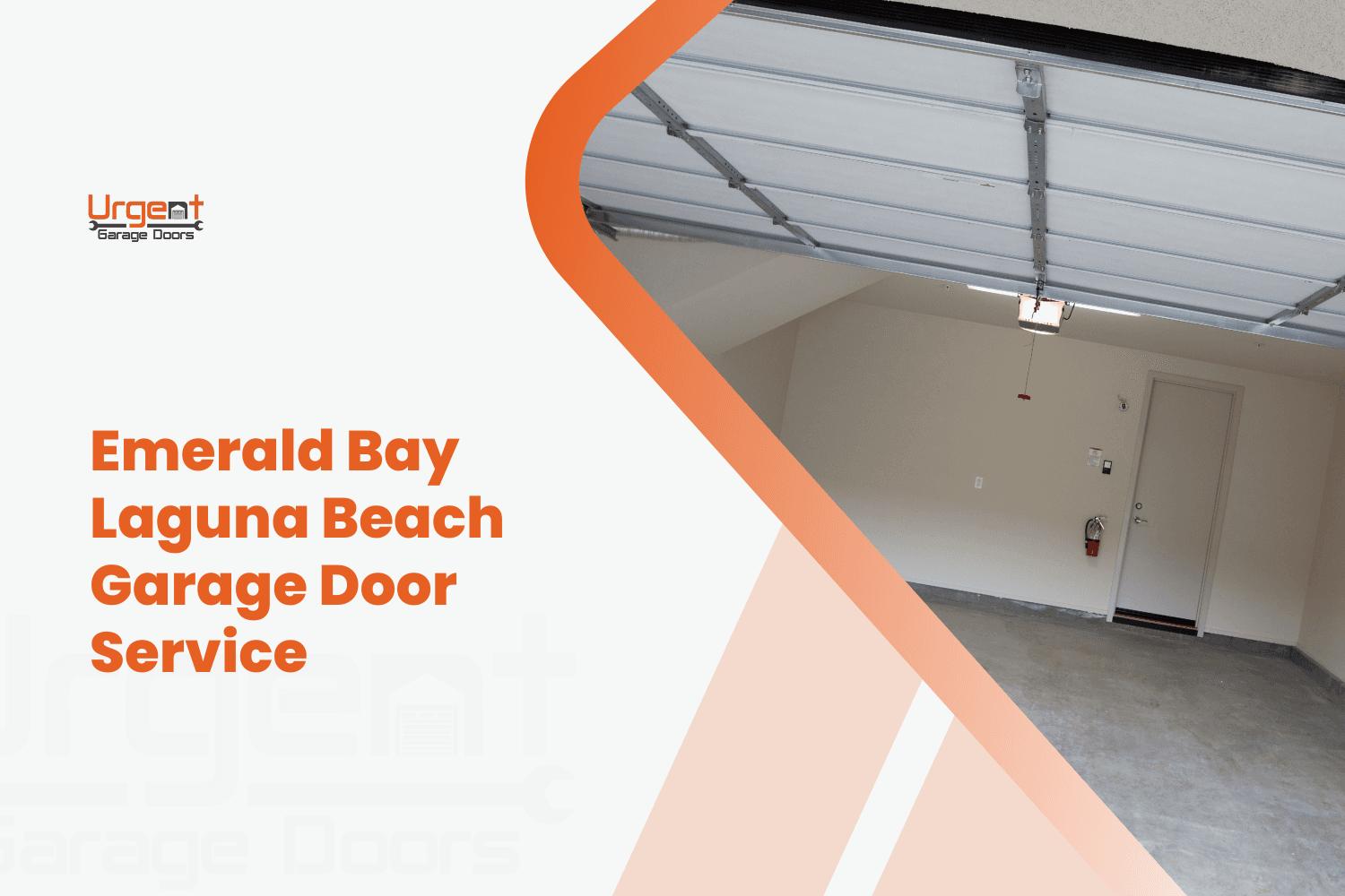 Open garage interior with automatic door opener serving Emerald Bay Laguna Beach homes
