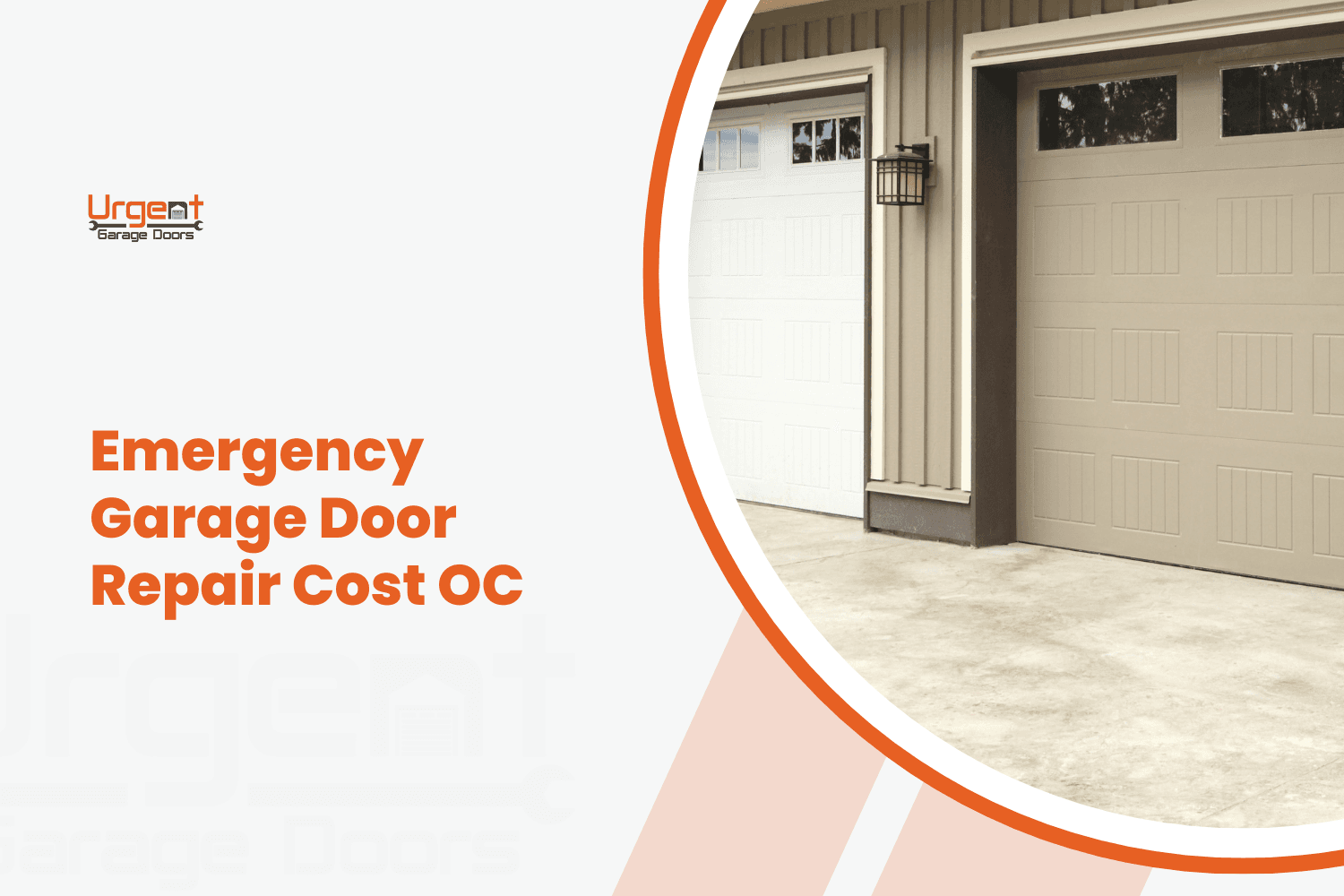 Emergency garage door repair cost OC featuring beige double garage doors on modern home