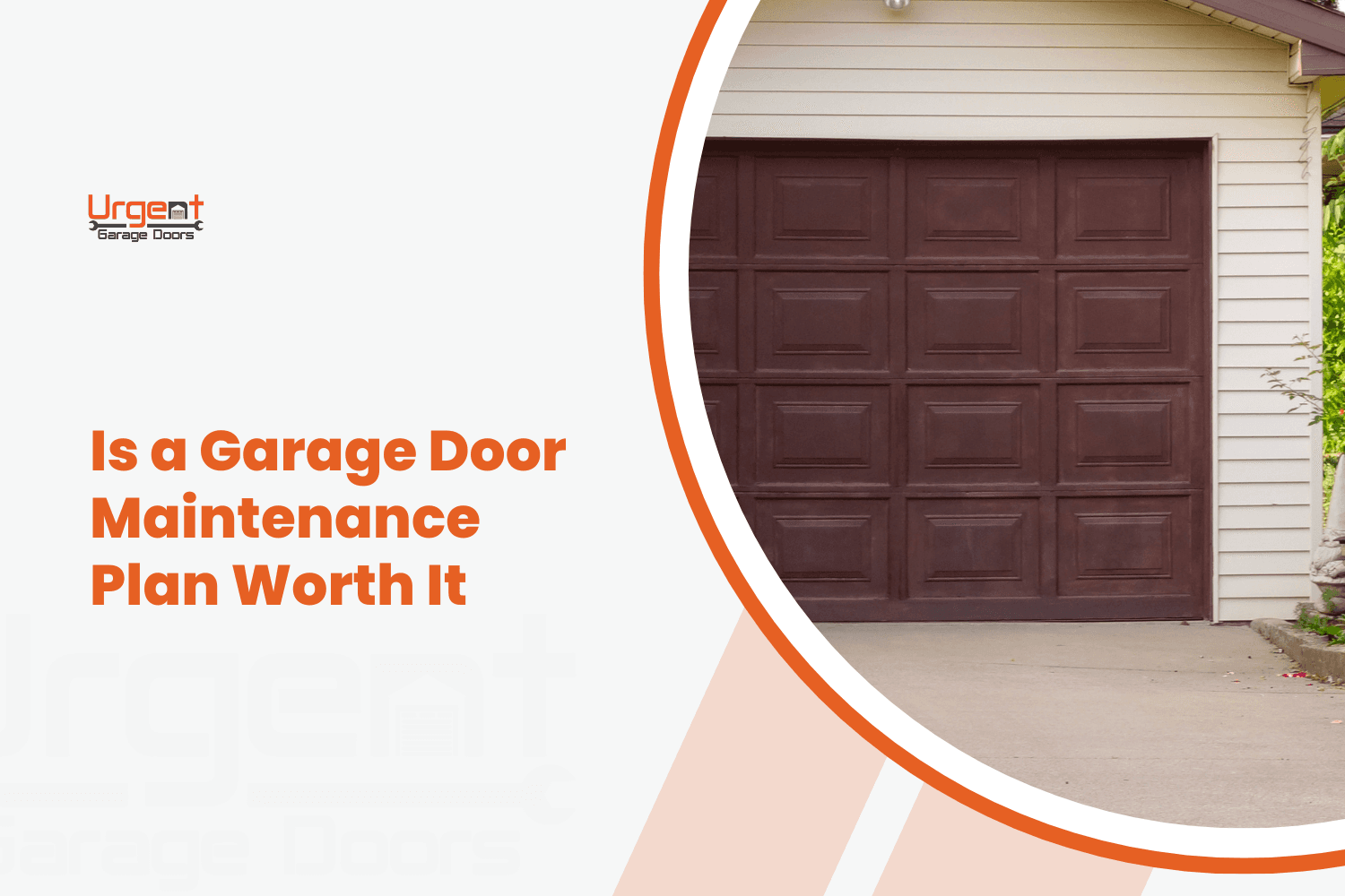 Dark brown raised-panel garage door on home with white vinyl siding