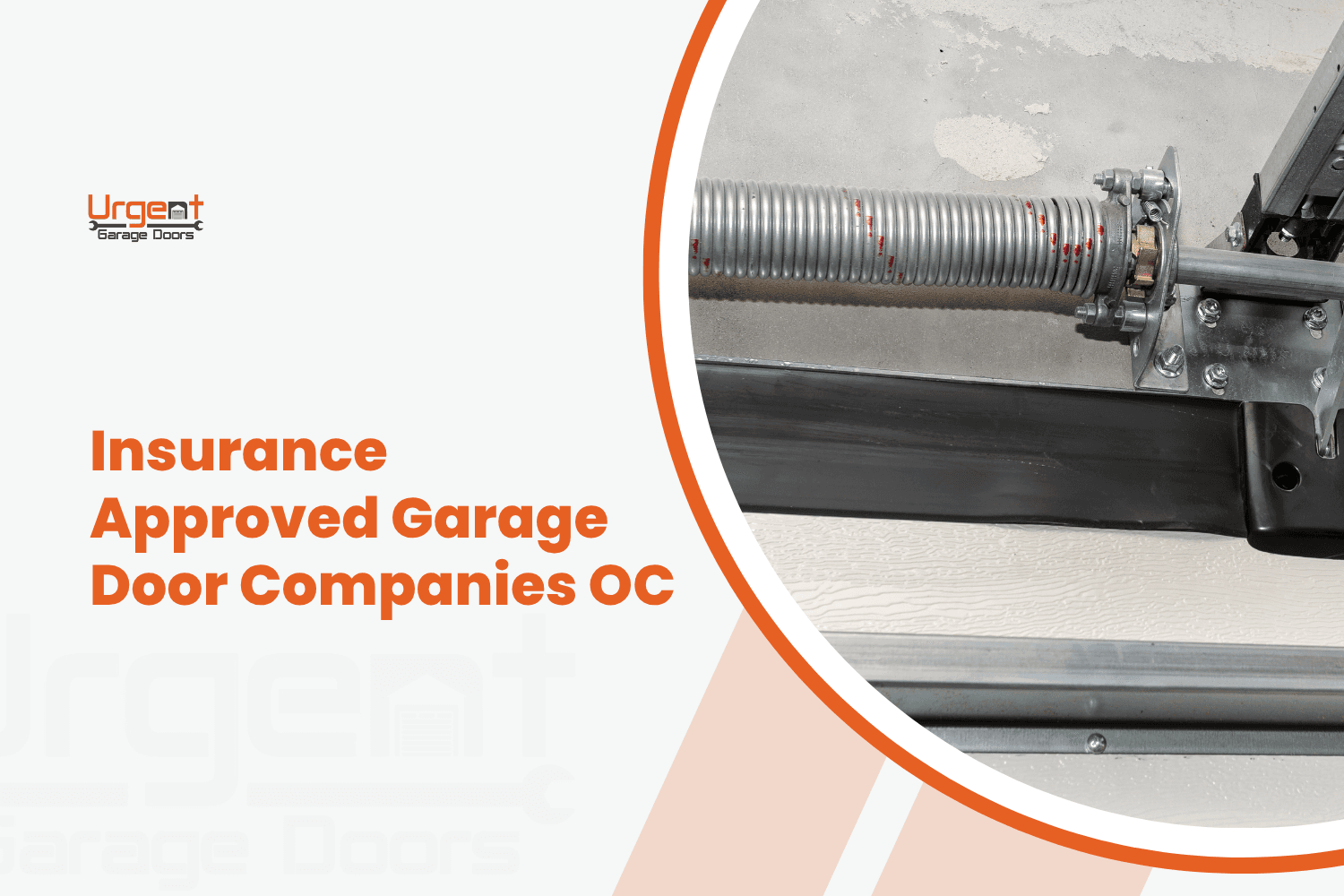 Garage door torsion spring and track system for insurance-approved OC repair