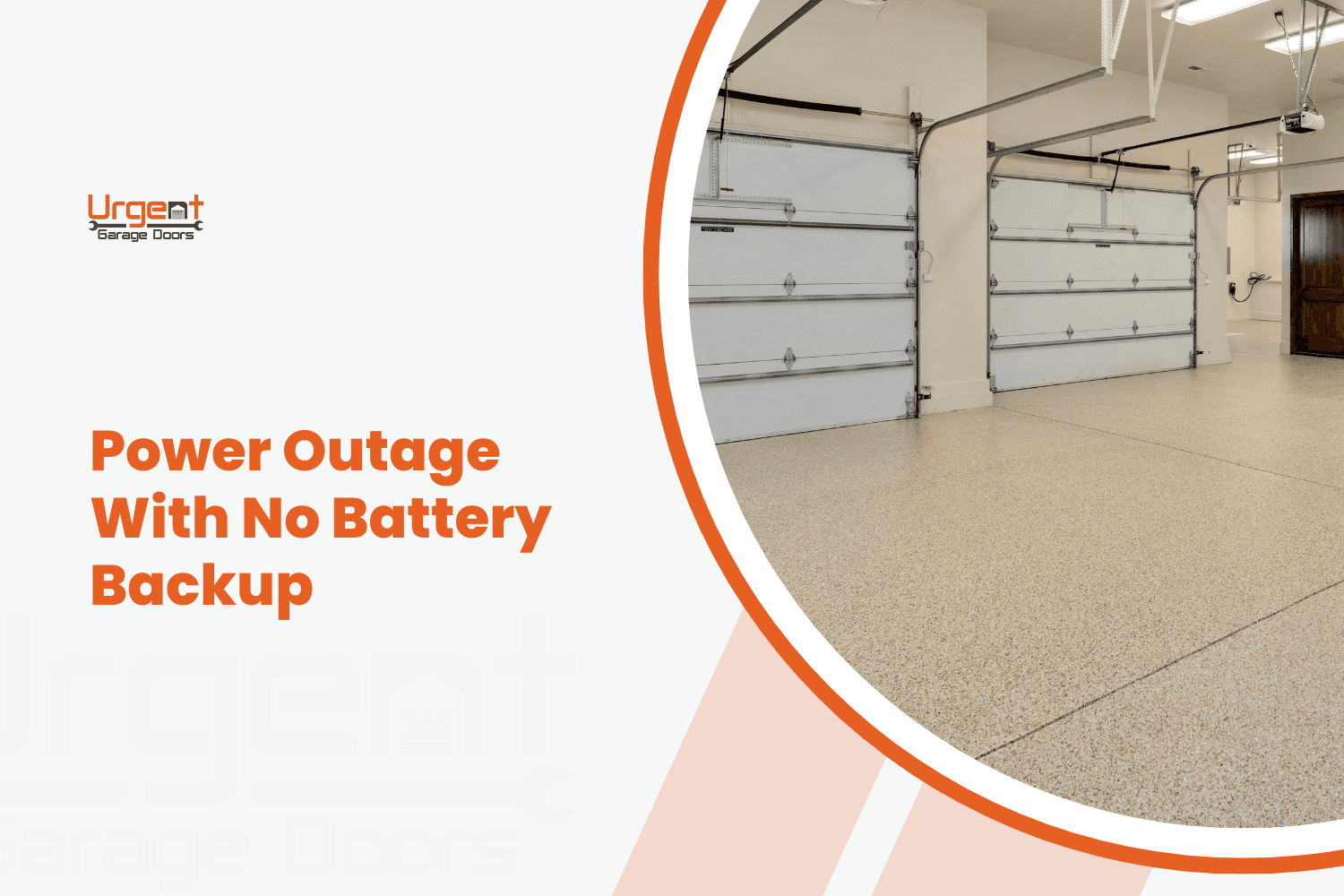 Clean empty garage interior with two white sectional doors and epoxy floor