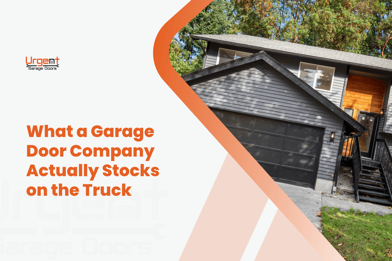 Dark gray house with black garage door illustrating same-day garage door repair service