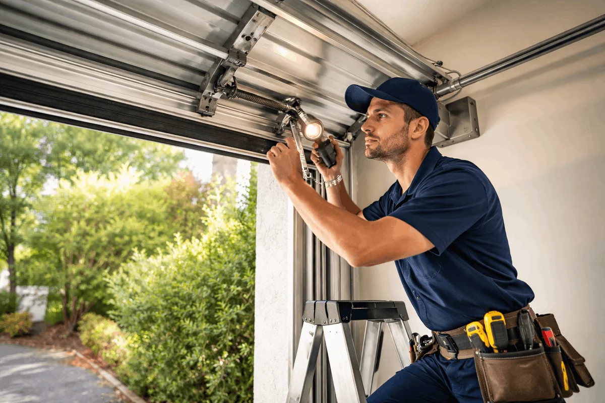 1. The Door Opens or Closes Unevenly - 7 Signs Your Garage Door Spring Is About to Break