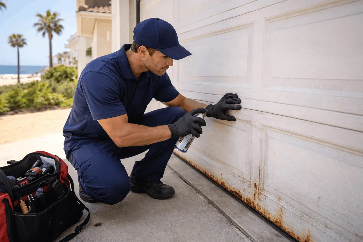 Lubricate Regularly - How to Stop Salt-Air Corrosion on Coastal OC Garage Doors