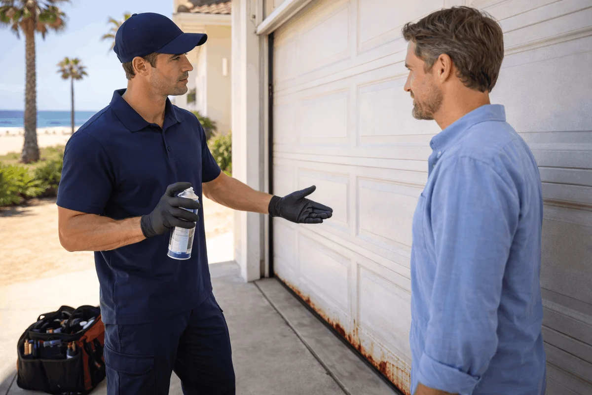 Inspect and Repair Early - How to Stop Salt-Air Corrosion on Coastal OC Garage Doors